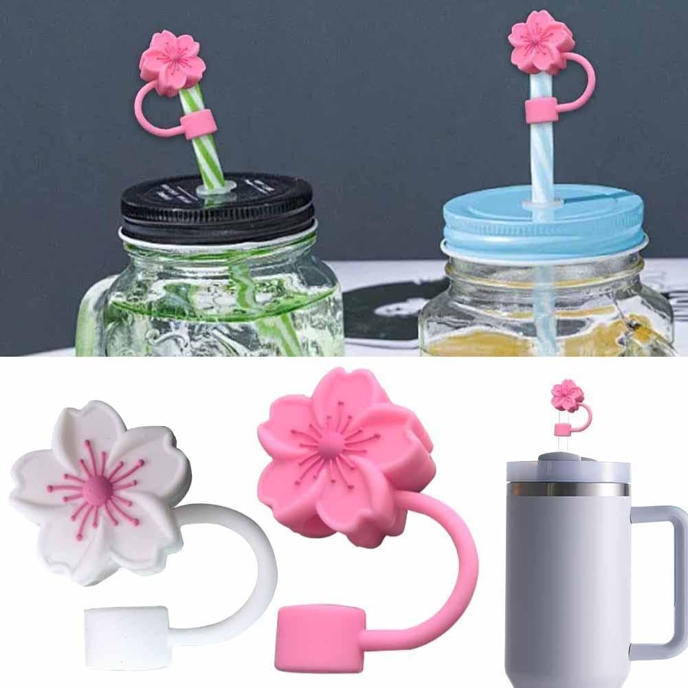 6 Coperture Per Cannucce A Forma Di Fiore In Silicone – Adatte Per Tazze Stanley 760ml E 1134ml – Tappini Antipolvere Per Cannucce Da 10mm (Nero)