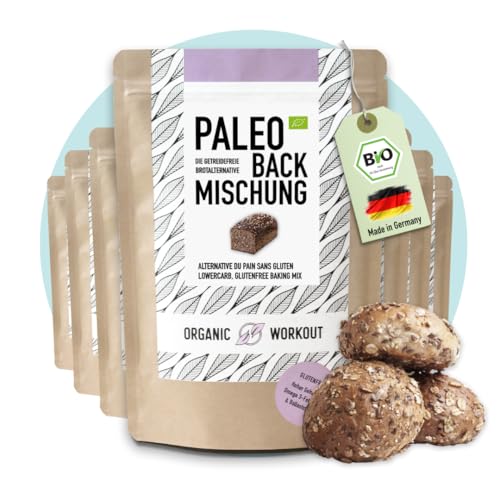 PALEO-BACKMISCHUNG 10er Pack | Bio | Brot-Alternative-gluten-frei | lower-carb | Eiweiss-Brot | clean-eating | Fitness | hefefrei | ohne Getreide, Organic...