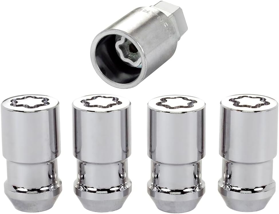 MCGARD 24198 Chrome Cone Seat Wheel Locks (1/2" - 20 Thread Size) - Set of 4