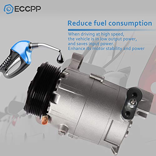 Image of ECCPP AC Compressor for Chevrolet Impala for Monte Carlo 3.5L 2006-2011 | for Chevrolet Malibu for Pontiac G6 3.9L 2006 Fast Cooling AC Compressor with Clutch 6 Grooves