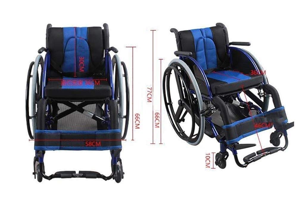 Wózek Inwalidzki Ze Stopu Aluminium, Składany Super Lekki Skuter Sportowy Odpowiedni Dla Seniorów Niepełnosprawnych/Blue/38Cm