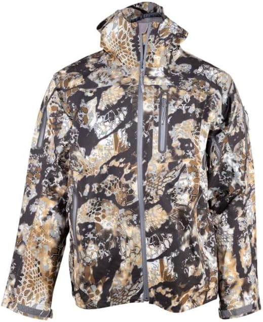 Kryptek Men's Koldo Jacket Waterproof Windproof 3 Layer Camo Rain Shell with Pit Vents for Hunting and Outdoor Use, Skyfall - XL