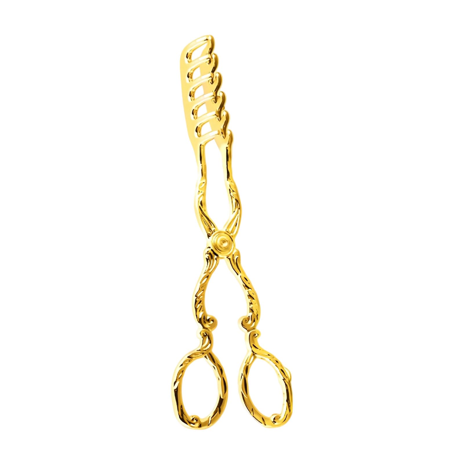 Metal Plating Tongs Decorative Scissor Handle Vintage Embossed Tableware for Bread Pastry Dessert Buffet Tasks Pastry Server Bread Pickup Dessert Picker Buffet Table Utensil Loop Handle Tong Vintage
