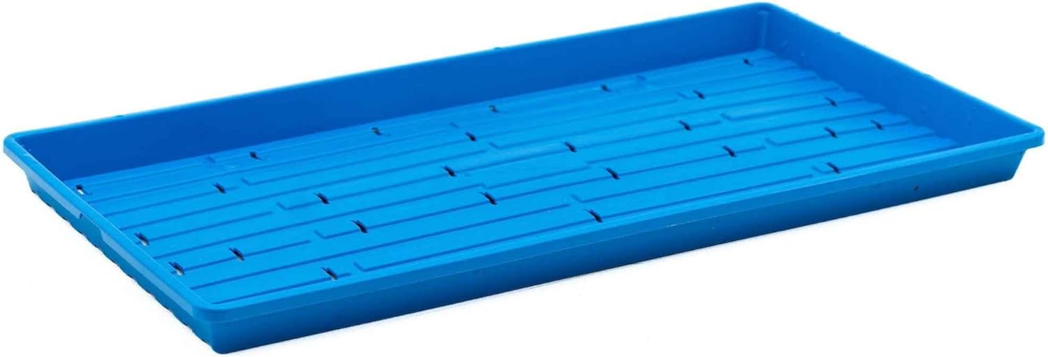 Bootstrap Farmer Microgreen 1020 Trays, Blue 30 Pack, Extra Strength with Holes Shallow Seed Plant Tray Grow Microgreens Wheatgrass Fodder Sprouting