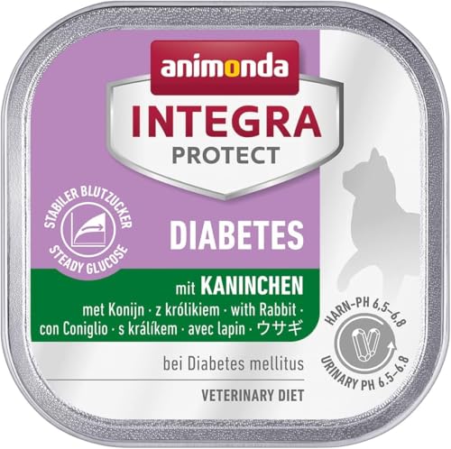 animonda INTEGRA PROTECT Diabetes mit Kaninchen (16 x 100 g), Katzennassfutter bei Diabetes mellitus, Katzen Di&auml;tfutter f&uuml;r zuckerkranke Katzen, Nassfutter ohne Zucker