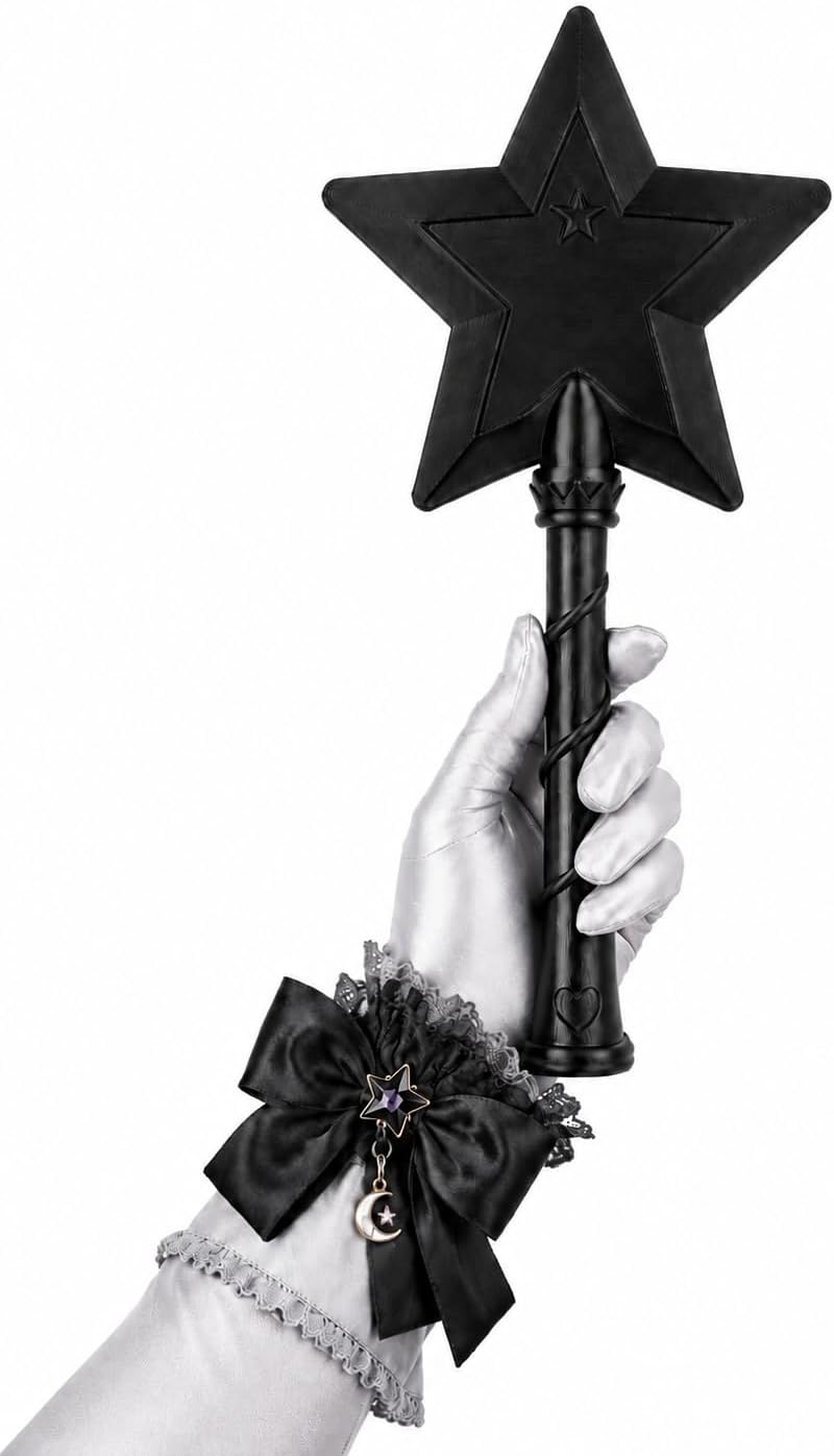 Credit Card Wand Holder Tap to Pay - Credit Card Holder - Magic Fairy Pay Wand - Starlight Magic Wand Tap-to-Pay Card Holder - Sturdy Plastic - Spiral Handle Design - (Black)