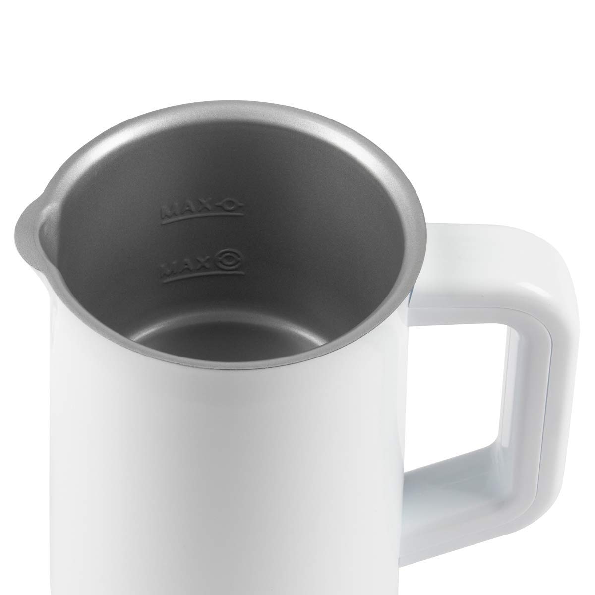 Clatronic MS 3693 - Batidora Espumadora de leche eléctrico automático, recipiente 550ml, función calentar/frío, apagado automático, 500W, color blanco