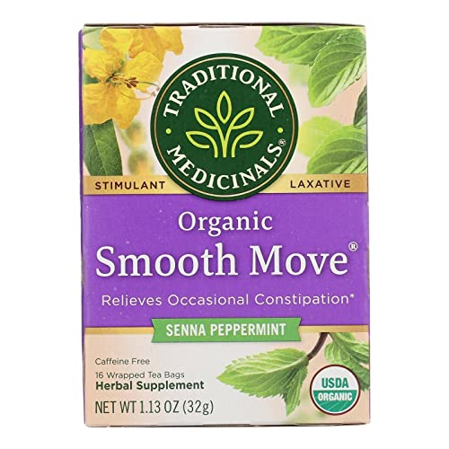 Traditional Medicinals Smooth Move - Té laxante de menta orgánico, 16 unidades