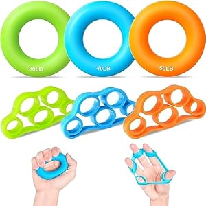 Grip Strengthener, 6 Pcs Hand Grips Strengthener Finger Strengthener, Silicone Hand Strengthener Grip Trainer Forearm Strengthener for Stress Relief, Increase Grip Strength, Great for Rock Climbing