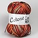 Lana Grossa Cotone Print + Spray 334 - Orange/Beige/Terracotta/Dunkelviolett/Braun/Dunkelbraun