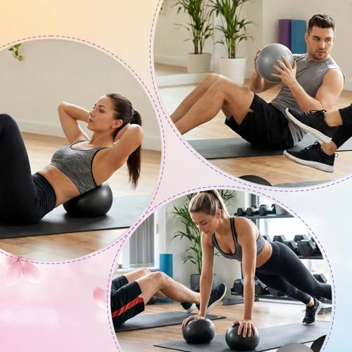 Image of 4 Pcs Small Exercise Pilates Ball Bulk 9 Inch Mini Yoga Balls Anti Burst and Slip for Stability, Fitness, Physical Therapy, Stretching & Core Workout at Home Gym Office Class