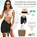2pcs Beach Cover Up for Women, Chiffon Sarong Swimsuit Coverup for Pool, Summer Resort Wear Black White, S-M Fits Most (S-M Black+White)