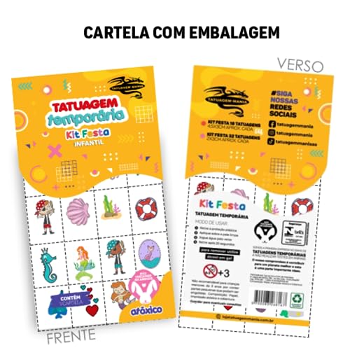 Tatuagem Temporária Infantil Sereia | Kit Festa 32-031