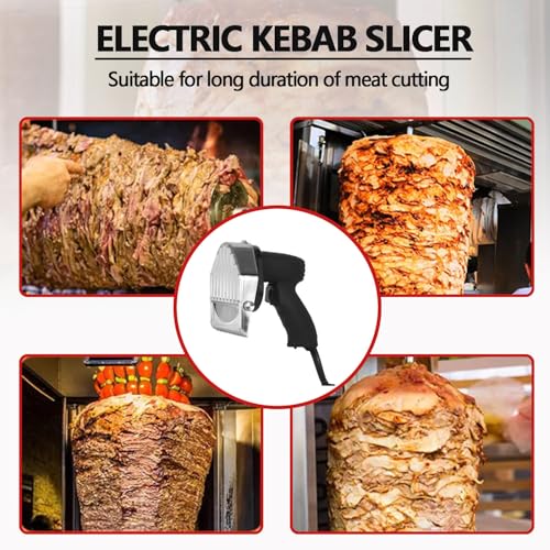 Electric Kebab Knife ,80W Portable Doner Kebab Slicer Max Cutting Thickness 8mm,Slicing Efficiency 60KG/H for Shawarma Machin,Wiretype - Image 7