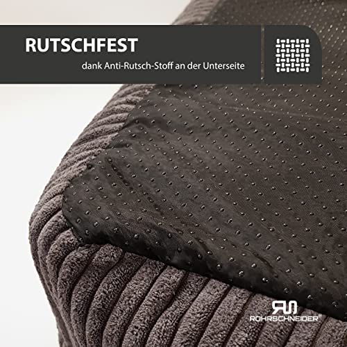 Rohrschneider Hundebett waschbar für kleine und mittelgroße Hunde mit Hundekissen Cord grau (ca. 70x50 cm) inkl. Gassibeutel