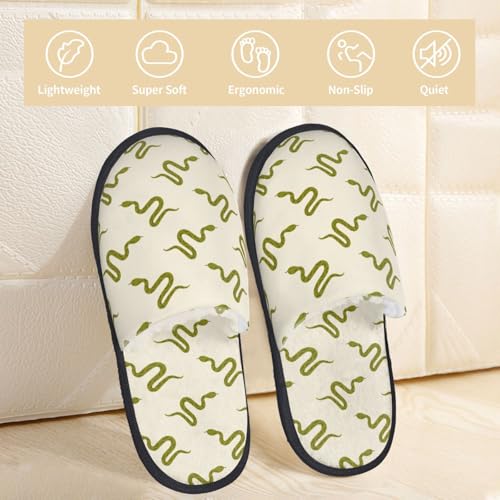 Green Snake Print House Slippers For Women And Men,Soft Slippers With Memory Foam,Non-Slip Indoor Home Shoes2