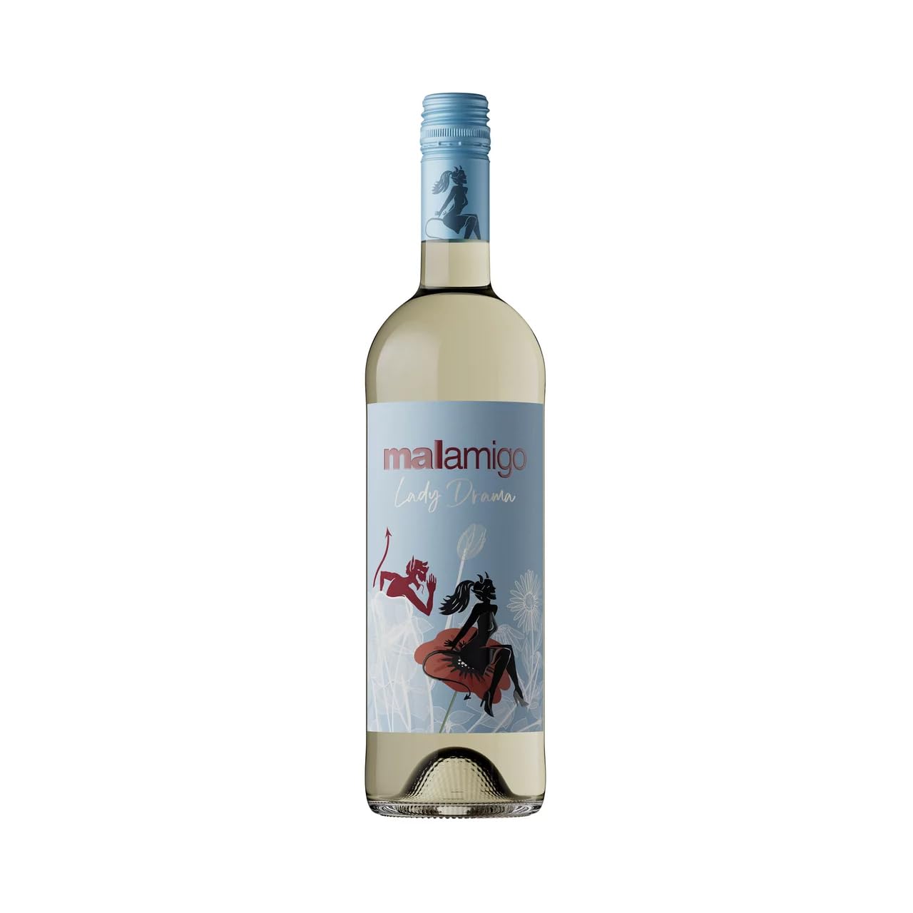 MALAMIGO Lady drama Halbtrockener Weißwein Blend Flasche 75 cl. 4er Pack