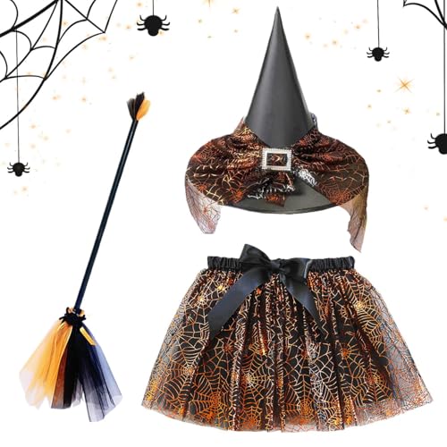 Conjunto de disfraz de | Kit de accesorios de para niños con escoba y falda – Traje de Cosplay elástico Kit para disfrazada Photoshoots Tema Masquerade