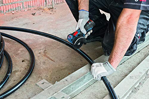 Bosch Professional 12V System Akku Winkelschleifer GWS 12V-76 (inkl. 2x2.0Ah Akku, 5tlg. Trenn- und Schleifscheiben-Set… – Bild 6