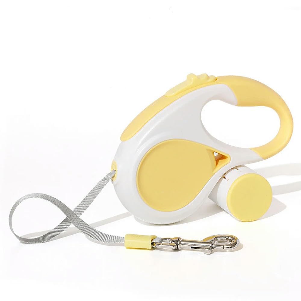 LYVQZPWLRHund mit Werkzeug, Automatisch einziehbare Hundeleine, 3 m/5 m, ausziehbares Seil for Outdoor-Reisen, Spaziergänge, Wandern, kleine Hunde, Zugseil, Katzenleine(Giallo,5M)