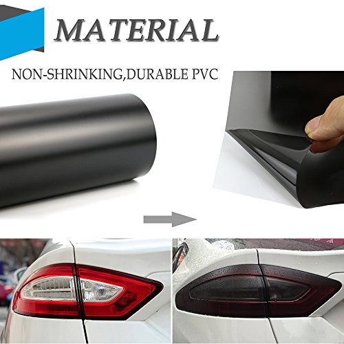 Image of 1797 Car Light Tint Film Frosted Taillight Tail Back Turn Signal Black Headlight Fog Light Tinted Vinyl Color Sticker Self Adhesive Shiny Chameleon Accessories Parts 48''x12'' 2pcs