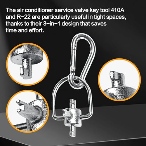 Image of Bitbat HVAC Tools Locking Cap Keys 2-Pack for R22 and 410A Refrigerants, Multi-Function Triple Key Tool for Vacuum Caps, Tamper-Resistant, Essential HVAC Service Hand Tools