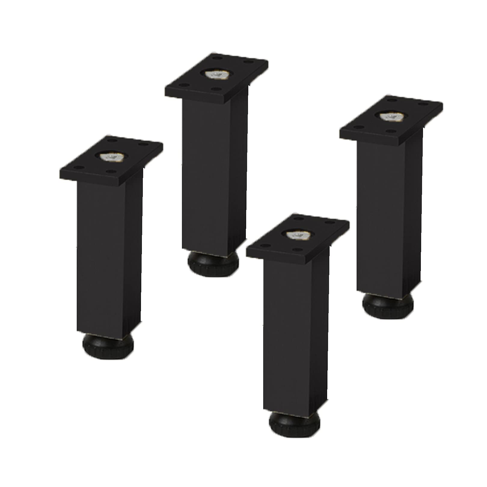 Nogi meblowe, stopki, wsporniki szafek ze stopu aluminium, zamienne, do sof, szafek na buty, stolików kawowych, czarne, 4 sztuki (18 cm)