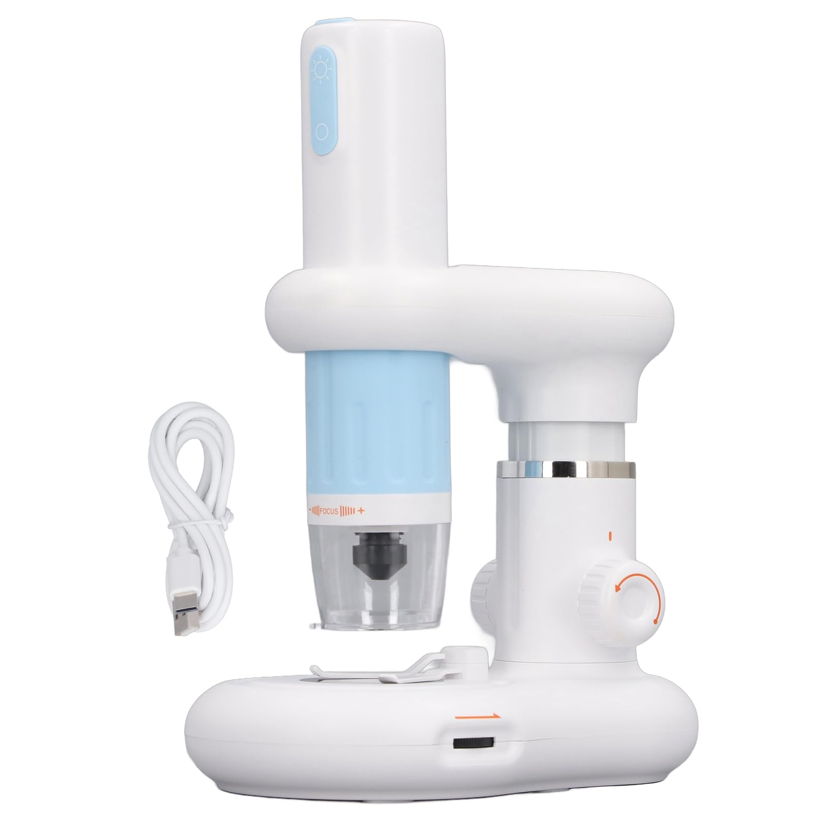 Microscopio Digital para Niños, Microscopio de Bolsillo Portátil 50-1000X 8 Luces LED, Enfoque Manual, Conexión USB WiFi, para Experimentos Científicos, Observación de Plantas,
