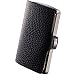 Produktbild I-CLIP Titan Premium Herren Geldbörse - Slim Wallet mit Geldklammer - Edles Mini-Portemonnaie für 10 Karten - Ultraleicht - Schwarzes Echtleder - Satinierter Rahmen