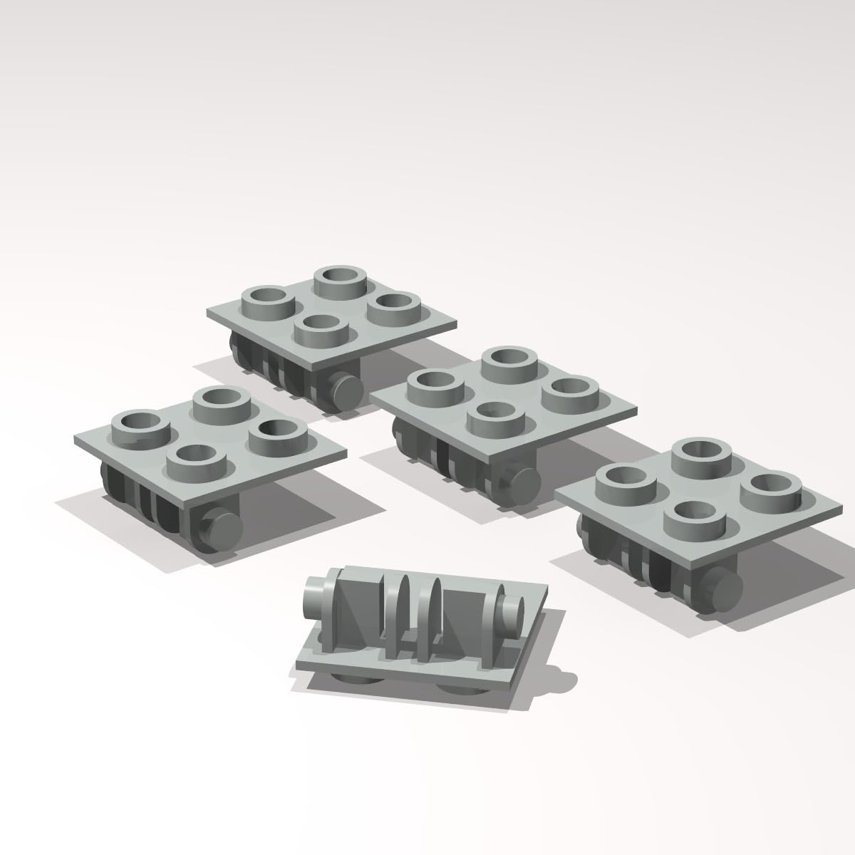 Classic Building Brick Bulk, Hinge 2x2 Top Plate 100 Piece, Compatible with Lego Parts and Pieces:(Colour:Light Gray)