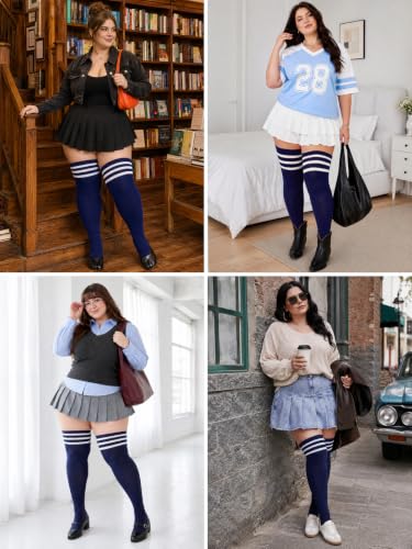 Image of LOUSGUTA Plus Size Thigh High Socks for Thick Thighs- Extra Long Womens Cable Knitted Over Knee High Leg Warmer