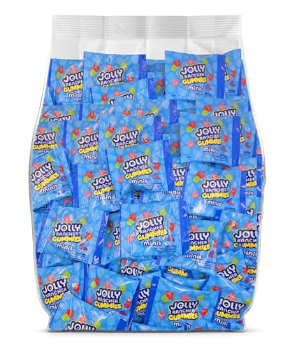 Jolly Ranchers Gummies Bulk Candy 25 Mini Packs - JollyRancher Gummies Original Minis Individually Wrapped Candy - Assorted Fruit Flavored JollyRancher Gummy Candy Bulk Pack (25 Count)