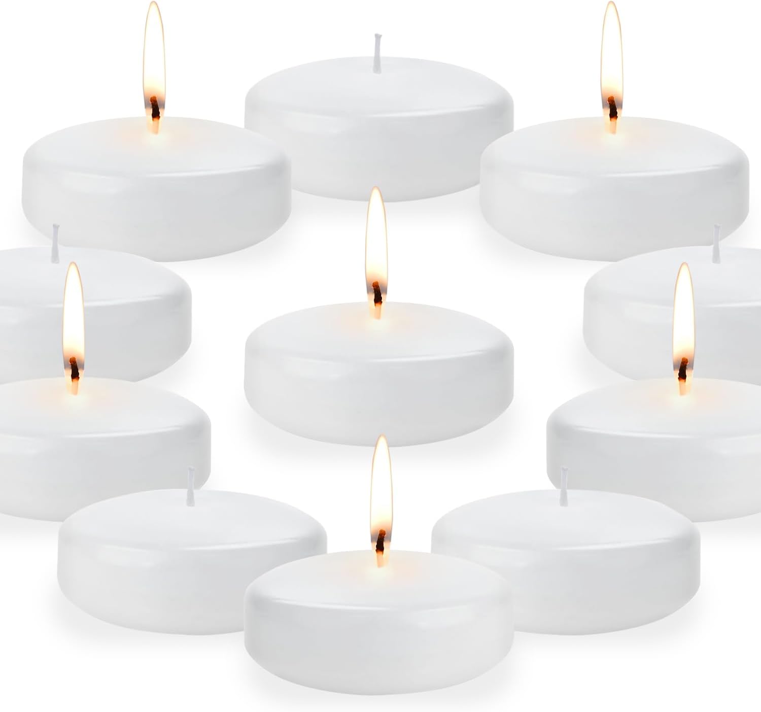 3 inch White Floating Candles Bulk,36Pack Dripless Wax Unscented Wax 13-15Hours Burning, Wedding Party Candles,for Centerpieces Suitable for Cylindrical Vases,Swimming Pool,Restaurant Decoration