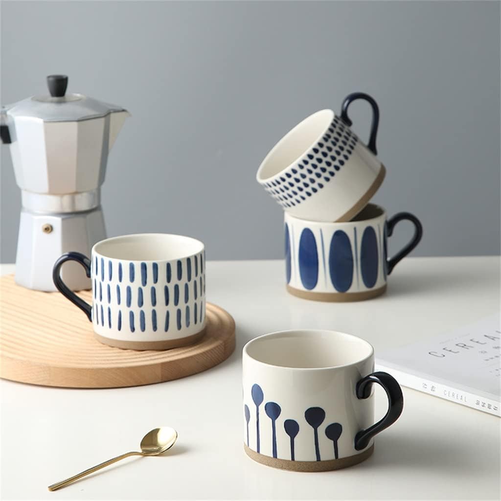 Ceramic Mugs Hand-painted Coffee Cups For Home Office Shop Party Tea Milk Handle Drinkware(D)