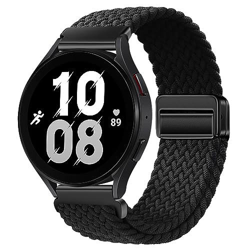 Nylon Magnetic Bands Compatible with Samsung Galaxy Watch 6/5/4/3 Pro/Classic/Sport/Gear S3/S2 Frontier/Active, 20mm 22mm Watch Strap for Samsung Watch Band 47mm 46mm 45mm 44mm 43mm 42mm 41mm 40mm