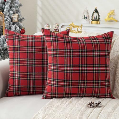 Jayusaror Kissenbezug 40x40 Weihnachten Kissen Kissenhülle Rot...