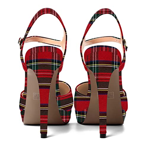 ROSERWISH Womens Party Sexy Patent Buckle Platform Evening Ankle Strap Pointed Toe Stiletto High Heel Pumps Dress Shoes 5 Inch4