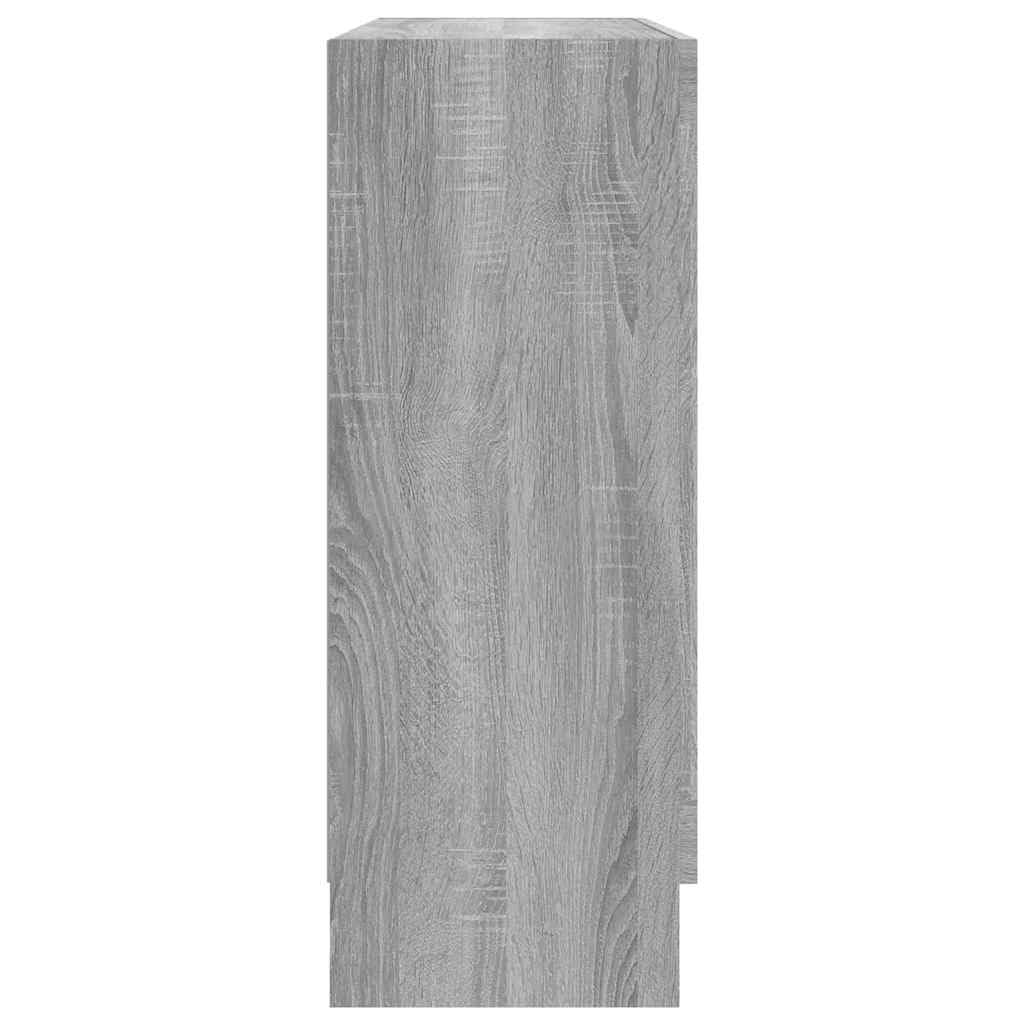 Armadio Vetrina Sonoma Grigio 82,5x30,5x80 cm Legno Ingenierie | 2 scomparti, superficie facile da pulire, fissaggio a parete incluso, manuale di montaggio fornito