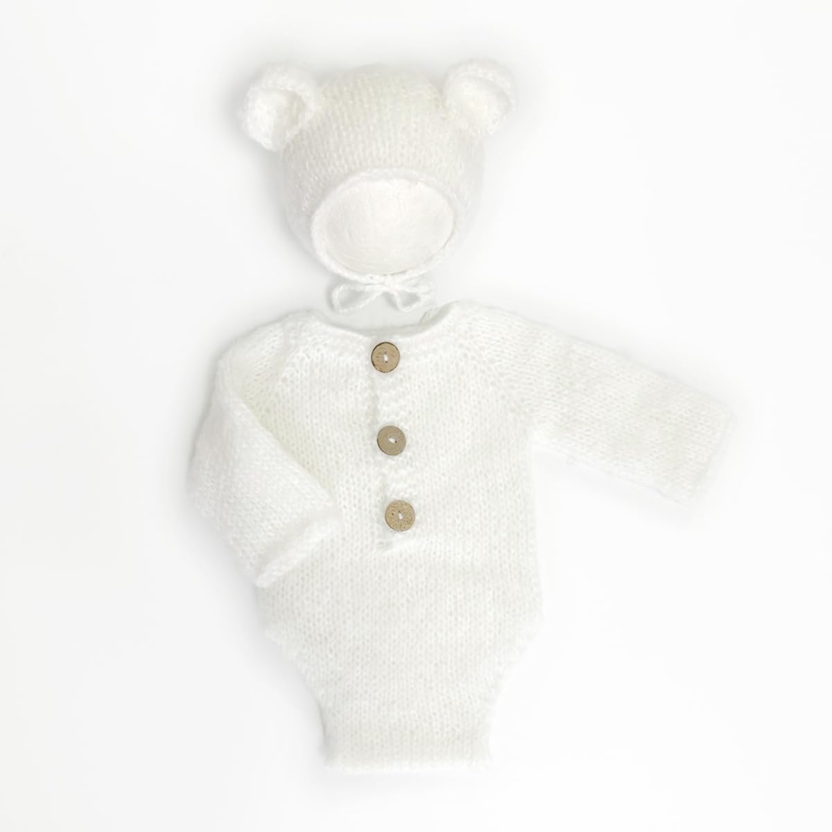 Newborn Baby Photography Props Outfits Cute Bear Hat Romper Set Infant Baby Boy Girl Photoshoot Props Costume Set - Image 2