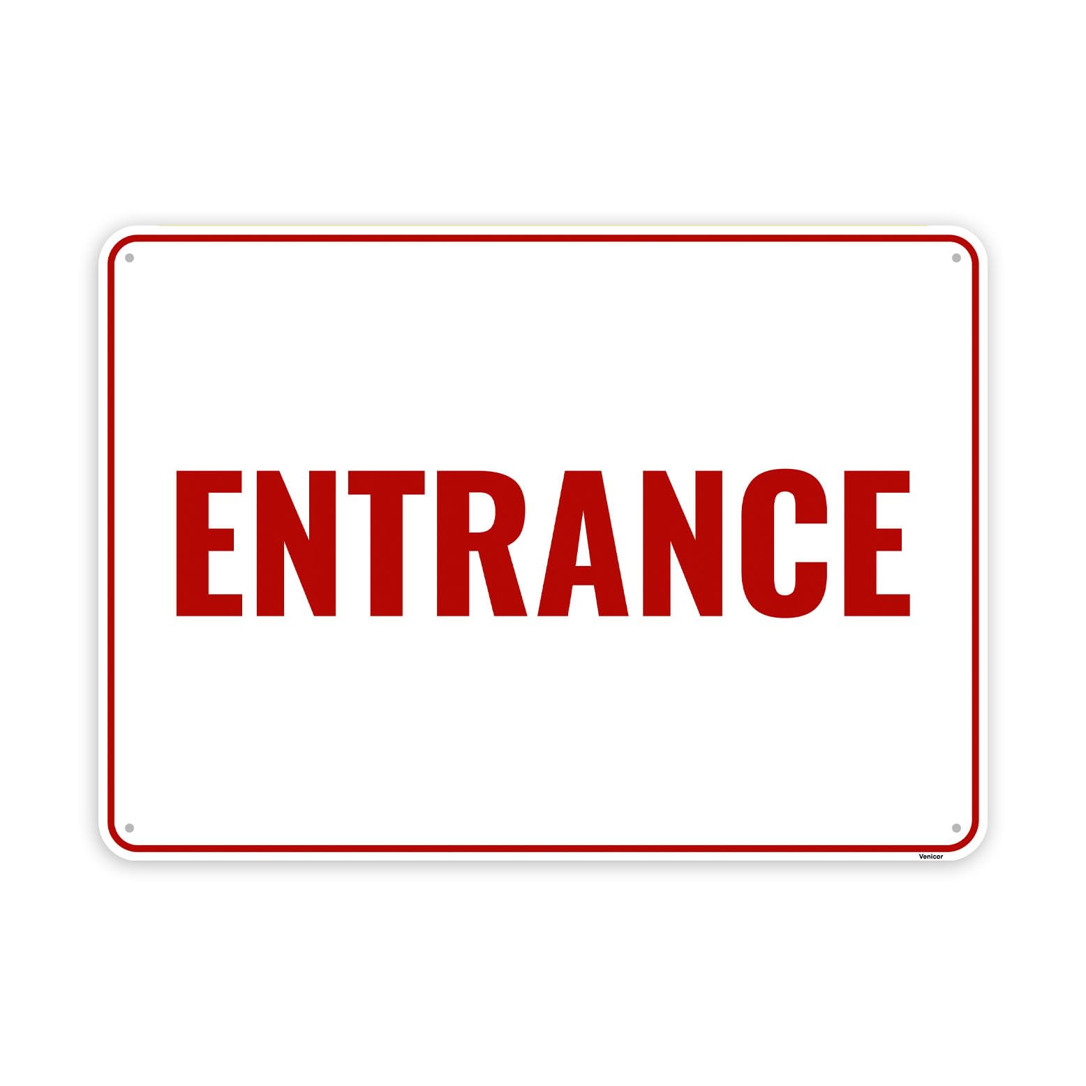 Entrance Only Sign, Entry Reminder Plaque, Aluminum, 12x8 Inch
