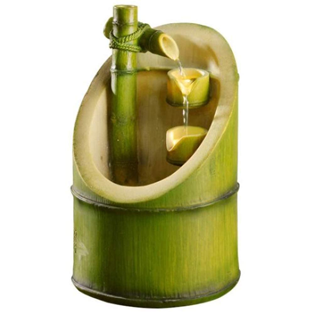 Aioneer Japanese Garden Decoration,Bamboo Fountain Decor Bamboo Fountain Water Resin Indoor Water Feature Fountain Sculptures Statues Home Decoration Arts Crafts,B