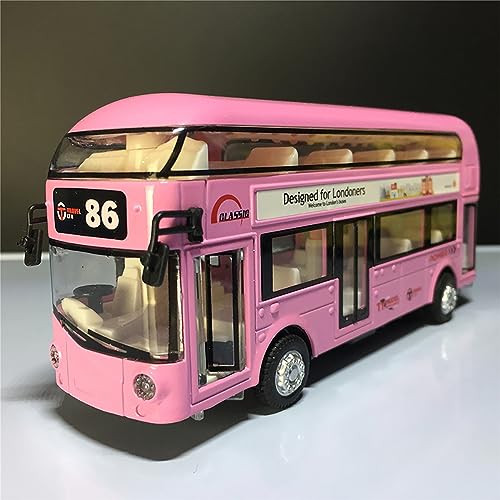 Image of DARVICE Diecast Metal London Double Decker Bus Scale Model Alloy Diecast Metal Bus with Light Sound Openable Door Pullback Toy Bus for Kids Best Gifts Toys for Boys