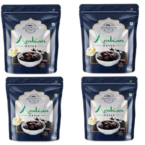 Image of KHARAWALA'S Arabian Dates - 500gm | Fresh Arabian Khajoor (Pack of 4-500gm Each)