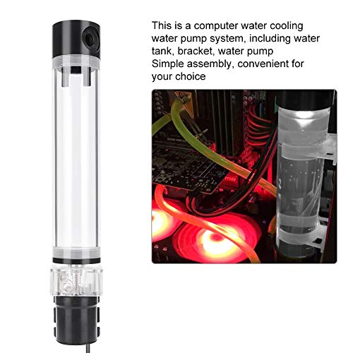 DIY 12V 800L/H CPU Cooling Cylinder Pump System Sets, G1 / 4" 12V 19W Computer Leakproof Insulating Water Cooling Kits for Computer PC Water Cooling System
