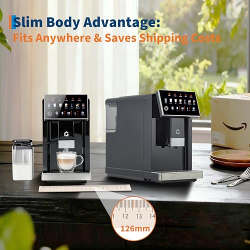 Image of 3rd-Gen Espresso Coffee Maker with Milk Frother - Removable Brewer /Grinder, Adjustable Coarseness /Flavor, 3-Level Coffee /Milk Volume, Detachable Milk Tank for Home Baristas, Black Spray Paint