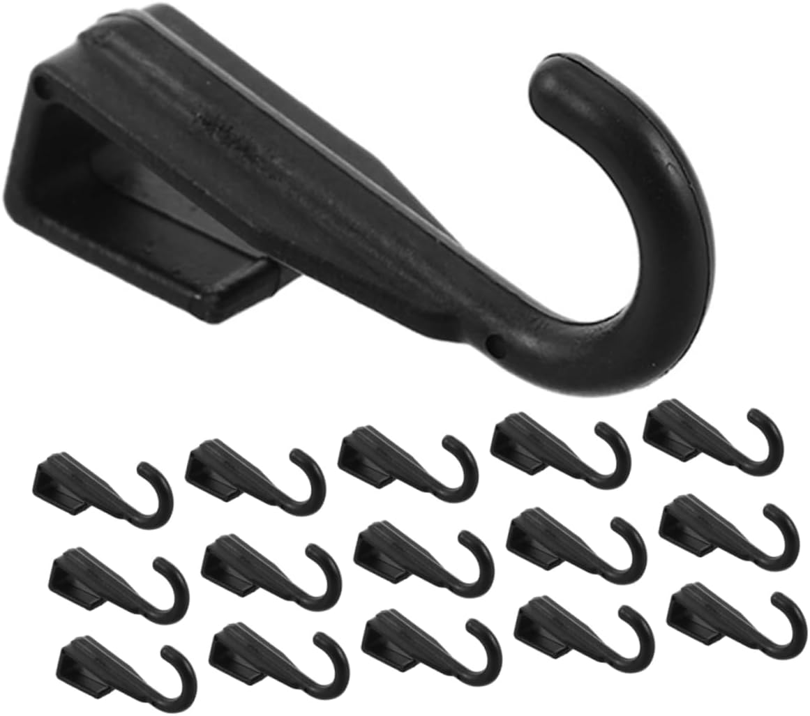 KALLORY 16pcs j Shaped Hook Plastic Hanger Hooks for Over The Door Farmhouse Bathroom Portable Door Cabinet Wire Rack Kitchen Organization