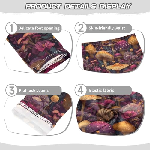 Girls Leggings Mushrooms Forest Soft Toddler Leggings for Girls Kids Pants Size 4T-10T3