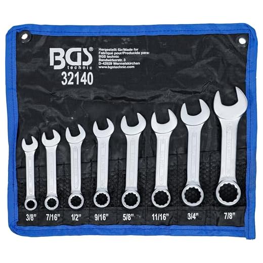 Schraubenschlüssel 6–68mm Verstellbar Rollgabelschlüssel Einmaulschlüssel Rohrzange aus Aluminiumlegierung 20CM Länge 4 BGS 32140 | Maul-Ringschlüssel-Satz | 8-tlg. | extra kurz | Zollgrößen | SW 3/8" - 7/8" | inkl. Tetron-Rolltasche | Gabelringschlüssel