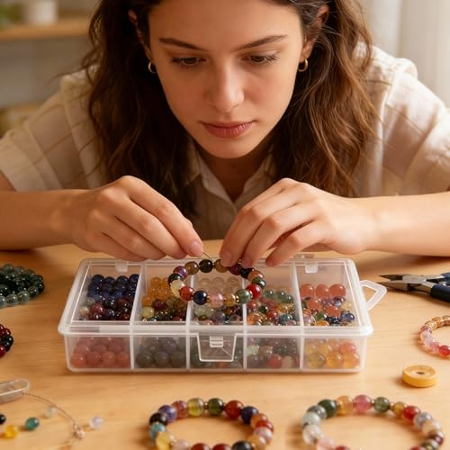 3 cajas transparentes para accesorios de pesca con 5 compartimentos, 7x4.3x1.1 pulgadas miniatura 7