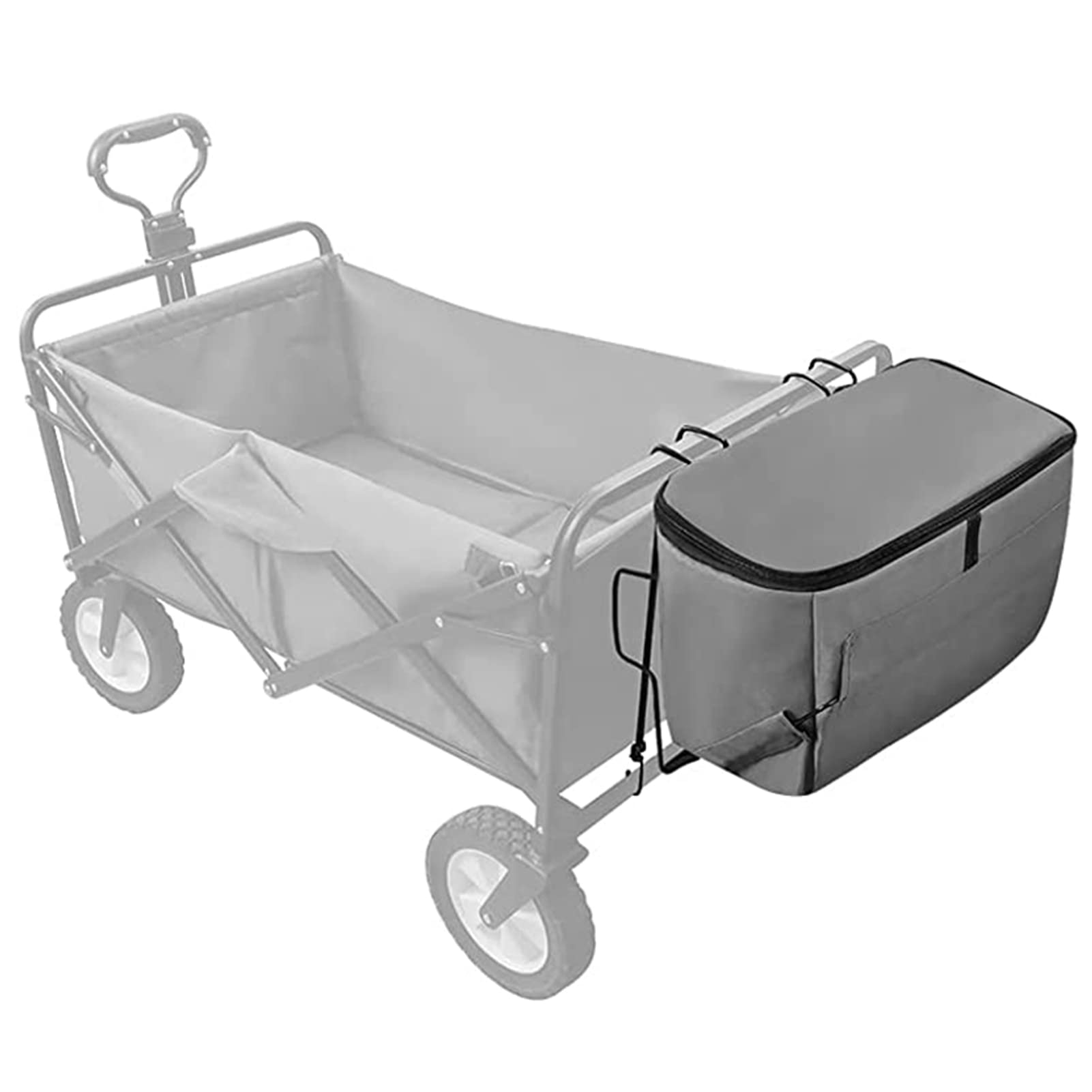 Wagon Cooler Bag, Ice Bag, Borsa di stoccaggio per alimenti con cerniera all'aperto per carri Push Pull, Accessori per carrello portatile da campeggio a mano esterna